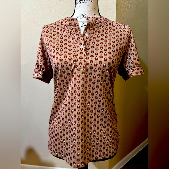 Vintage 70s Fire Island Groovy Small Blouse - Picture 1 of 3